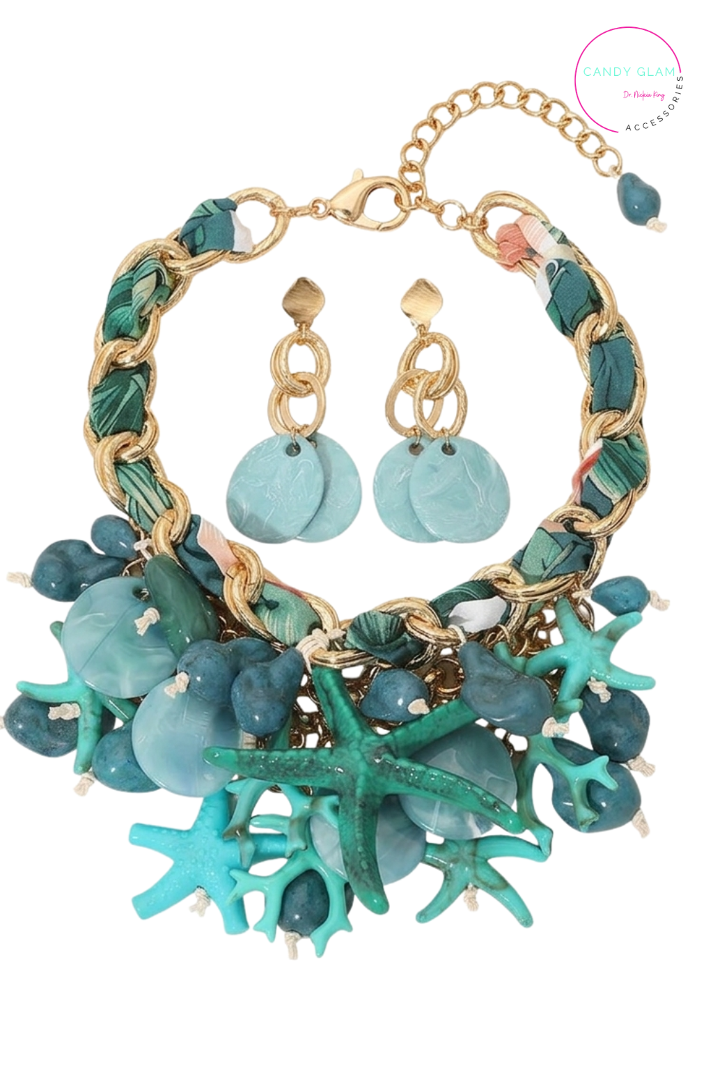 Caribbean Coral Collar Statement Set