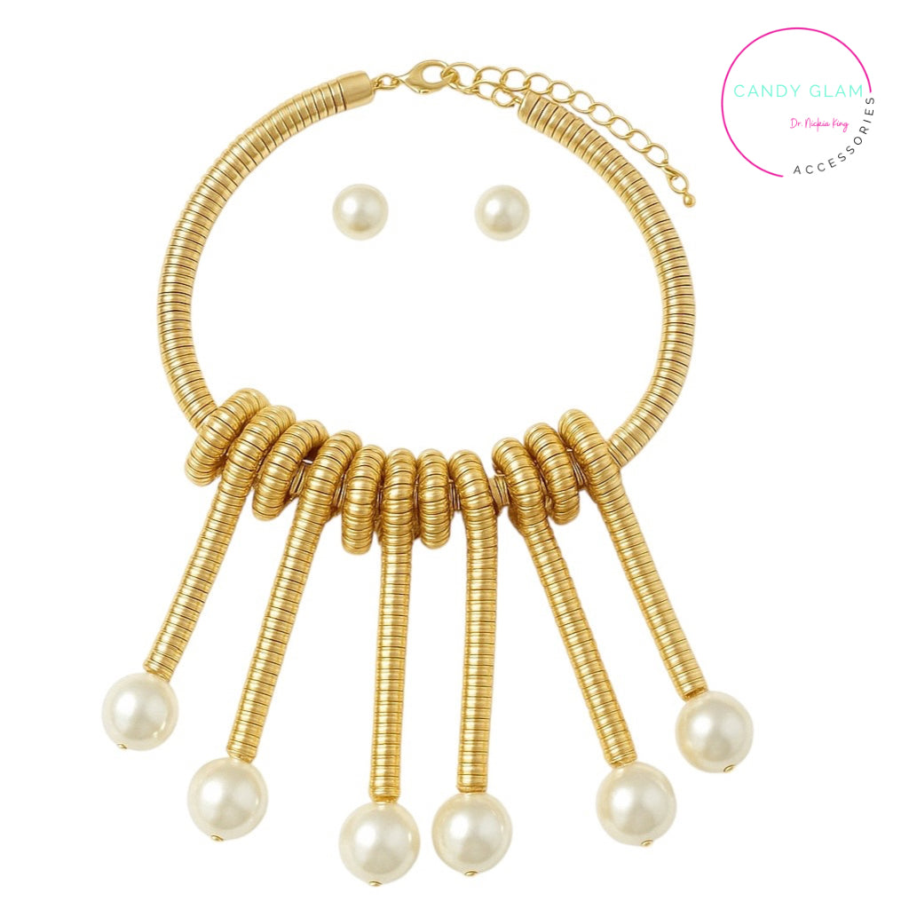 Aura Pearl Orbit Necklace Set