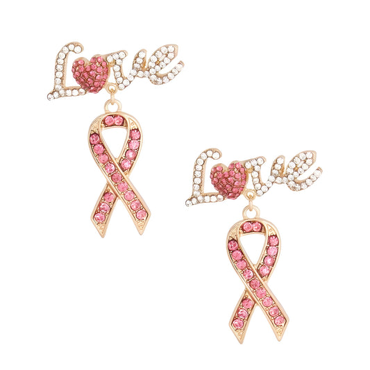 Love Earrings- Breast Cancer Awareness